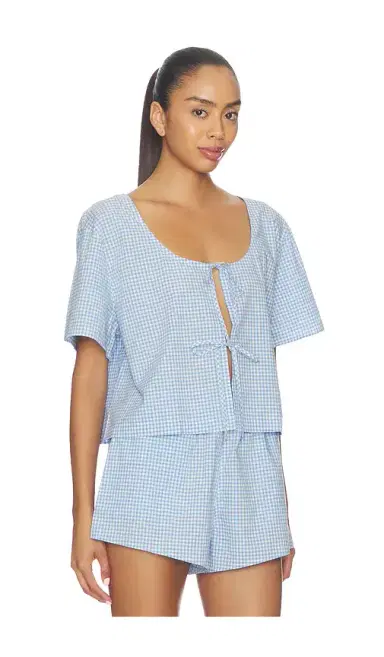 Lunya Airy Cotton Tie Front Top | Thumbnail 2
