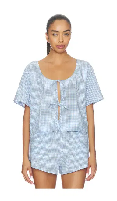 Lunya Airy Cotton Tie Front Top | Thumbnail 1