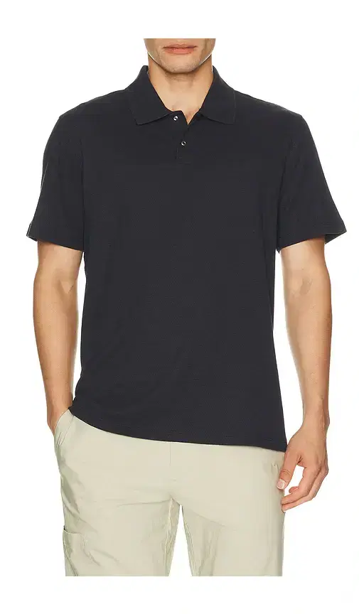 Mesh Knit Snap Short Sleeve Polo