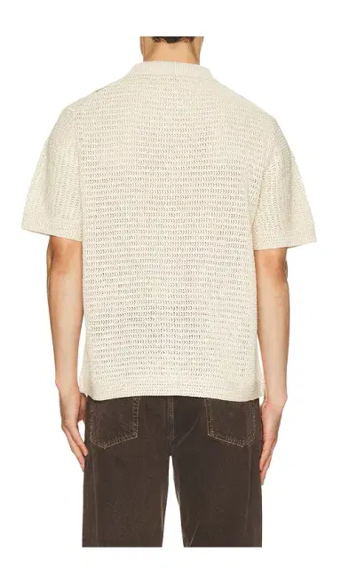 Vince Stripe Crochet Short Sleeve Button Down Shirt | Thumbnail 2 Vince Stripe Crochet Short Sleeve Button Down Shirt | Thumbnail 2
