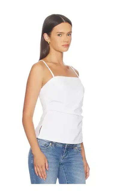 Madewell Airy Denim Ruched Squareneck Tank | Thumbnail 2