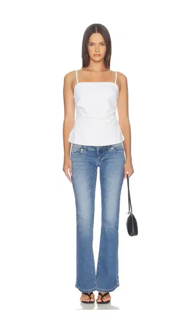 Madewell Airy Denim Ruched Squareneck Tank | Thumbnail 4