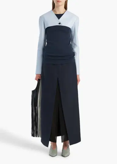 Khaite Tal Skirt In Dark Navy | Thumbnail 2 Khaite Tal Skirt In Dark Navy | Thumbnail 2
