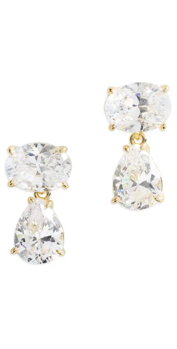 Oval Pear Drop Earrings Gold One Size