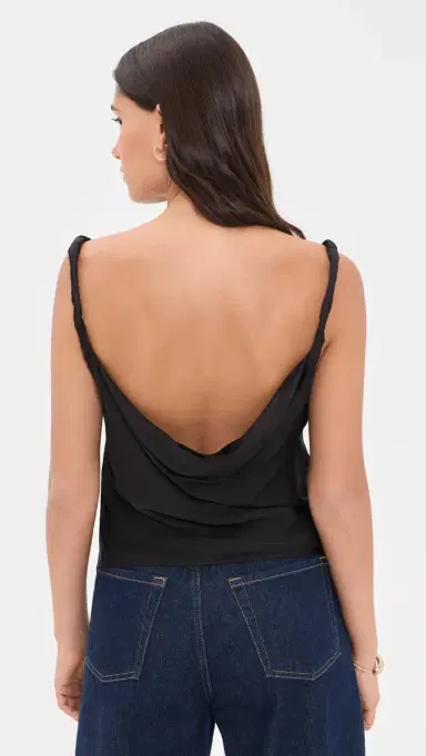 Alice + Olivia Monique Twist Strap Cowl Neck Tank Black | Thumbnail 3 Alice + Olivia Monique Twist Strap Cowl Neck Tank Black | Thumbnail 3