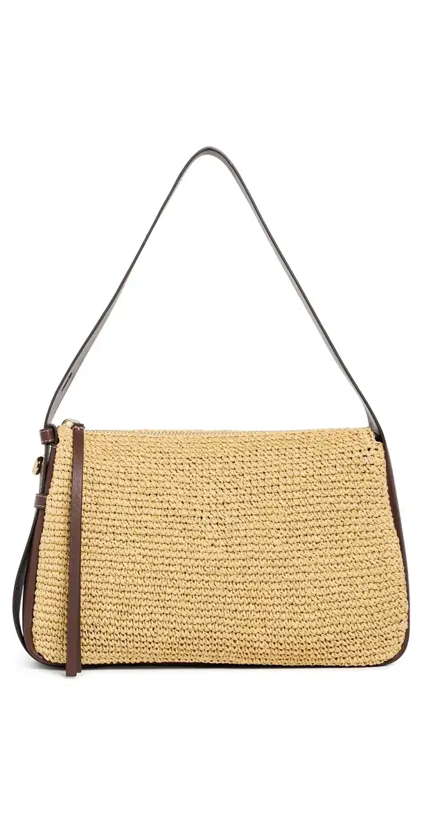 Tory Burch Romy Woven Shoulder Bag Natural One Size