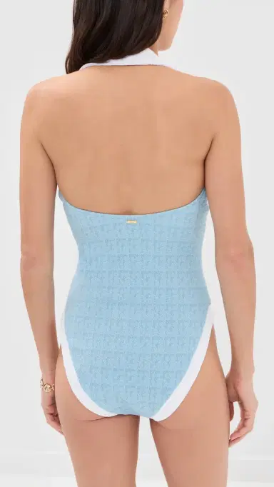 L'Agence Natalya Colorblock Chic Collared One Piece Powder Blue L | Thumbnail 3
