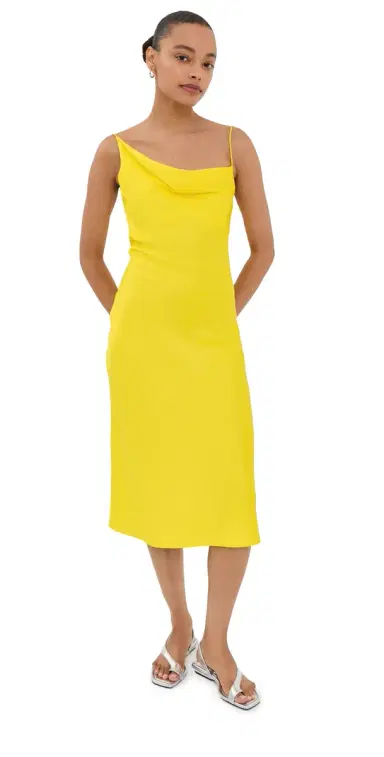 Stella McCartney Slip Satin Dress Bright Yellow | Thumbnail 1