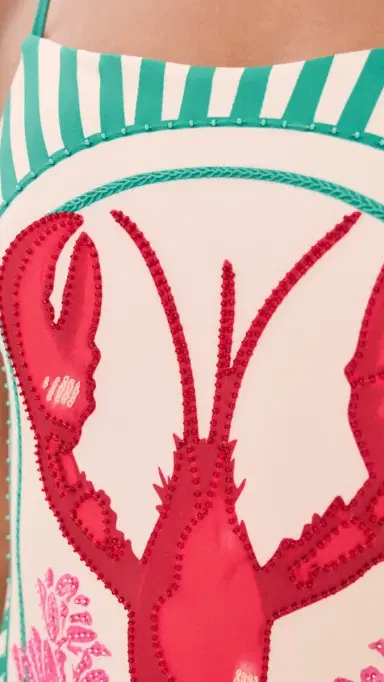 Agua Bendita Valmy Hand Embroidered One Piece ulticolor | Thumbnail 6