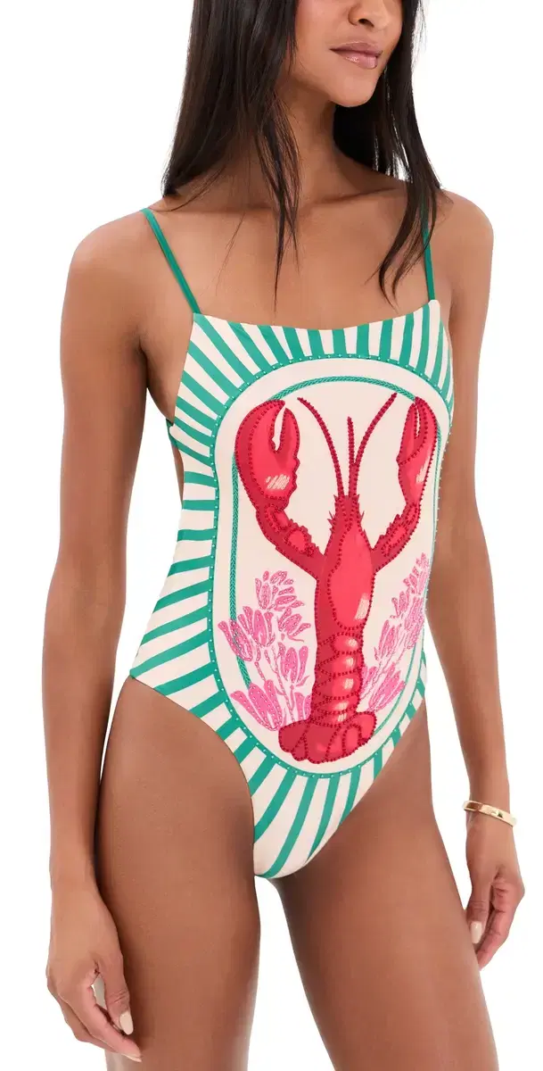 Agua Bendita Valmy Hand Embroidered One Piece ulticolor