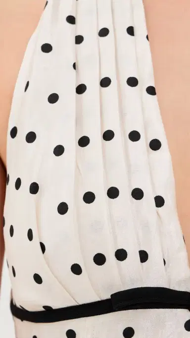 endless rose Halter Neck Polka-Dot Maxi Dress Off White | Thumbnail 6