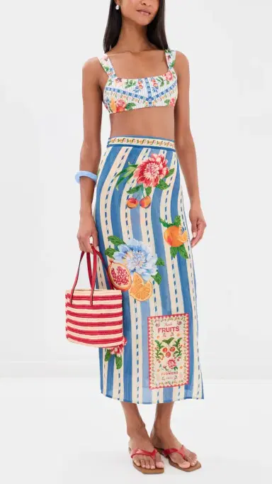Agua Bendita Sele Basket Bikini Top Multicolor M | Thumbnail 6