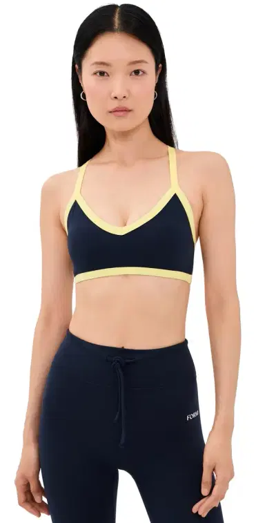 FORM V Neck Bra Navy/Lemon XS | Thumbnail 1