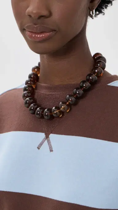 BaubleBar Joan Semi-Precious Necklace Brown One Size | Thumbnail 3