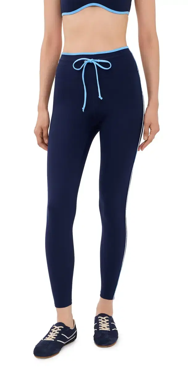 Year of Ours port print 7/8 Leggings Midnite pt Blu