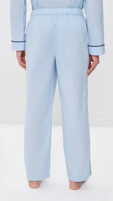 Lunya Airy Cotton Piped leep Pants till Blue/Deep Blue | Thumbnail 3
