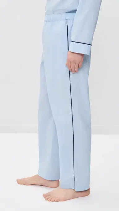 Lunya Airy Cotton Piped leep Pants till Blue/Deep Blue | Thumbnail 4
