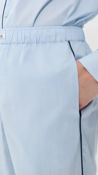 Lunya Airy Cotton Piped leep Pants till Blue/Deep Blue | Thumbnail 6