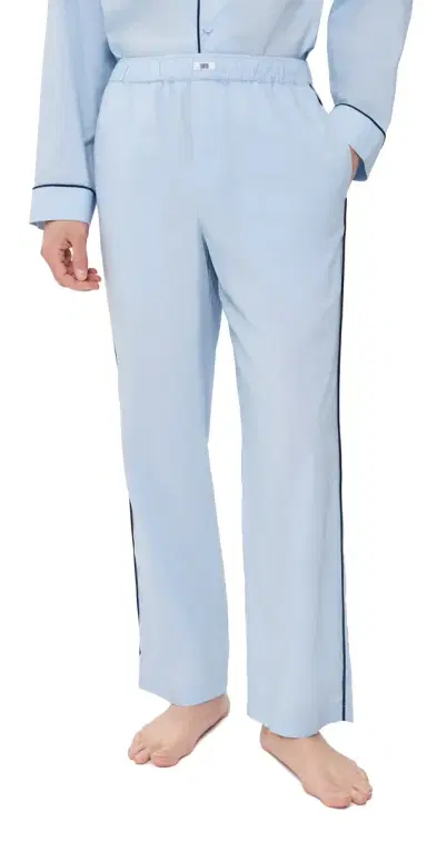 Lunya Airy Cotton Piped leep Pants till Blue/Deep Blue | Thumbnail 1