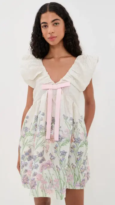 endless rose Jacquard Mini Dress Cream ulti | Thumbnail 2