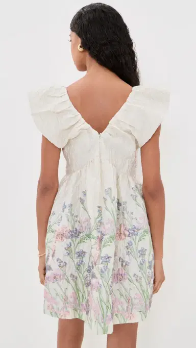 endless rose Jacquard Mini Dress Cream ulti | Thumbnail 3