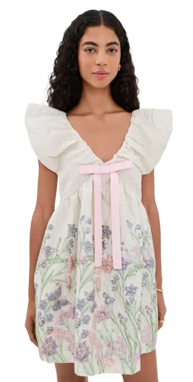 endless rose Jacquard Mini Dress Cream ulti | Thumbnail 1