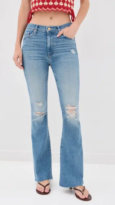 Mother The Weekender Fray Flare Jeans | Thumbnail 2 Mother The Weekender Fray Flare Jeans | Thumbnail 2
