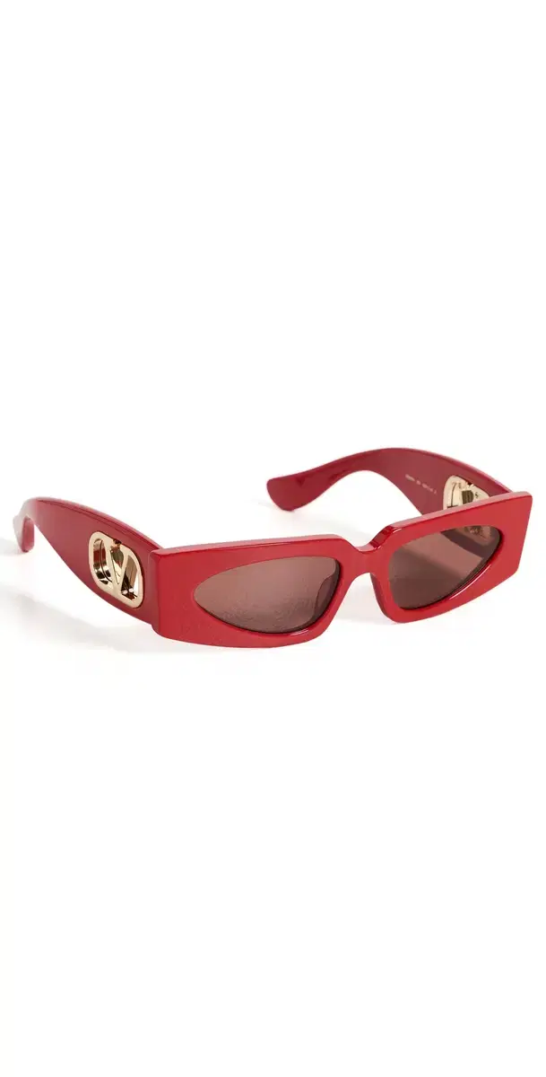 Valentino Vain Bold Sunglasses Red/Brown One Size
