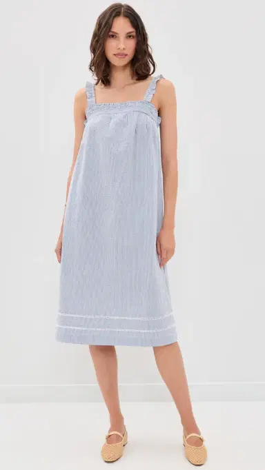 Marea Felicity Dress Blue/White eersucker | Thumbnail 2