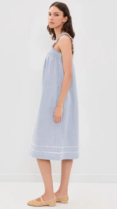 Marea Felicity Dress Blue/White eersucker | Thumbnail 4