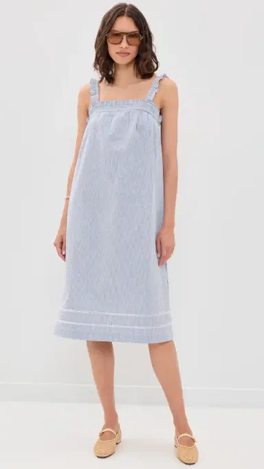 Marea Felicity Dress Blue/White eersucker | Thumbnail 5
