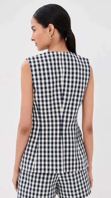 Veronica Beard Lois Vest Navy/Dove 2 | Thumbnail 4