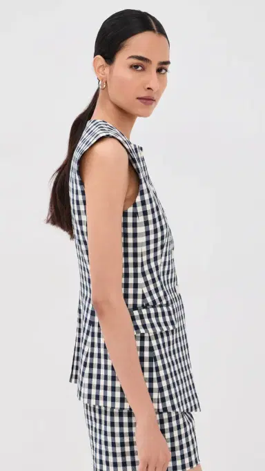 Veronica Beard Lois Vest Navy/Dove 2 | Thumbnail 5
