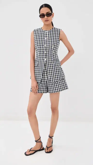 Veronica Beard Lois Vest Navy/Dove 2 | Thumbnail 6