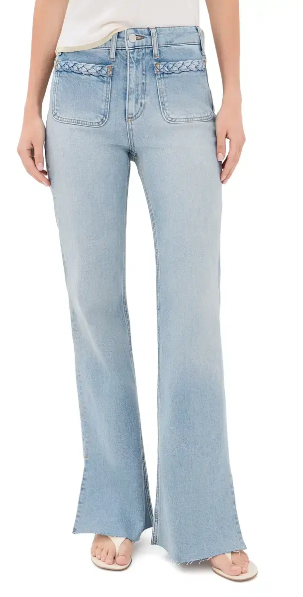 PAIGE Sofia Braided Patch Pocket Jeans Montebello