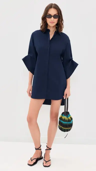 Staud Nico Mini Dress Navy | Thumbnail 2 Staud Nico Mini Dress Navy | Thumbnail 2