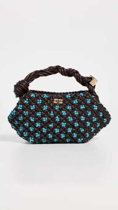 Ganni Bou Mini Braided Handbag Chicory Coffee One Size | Thumbnail 2