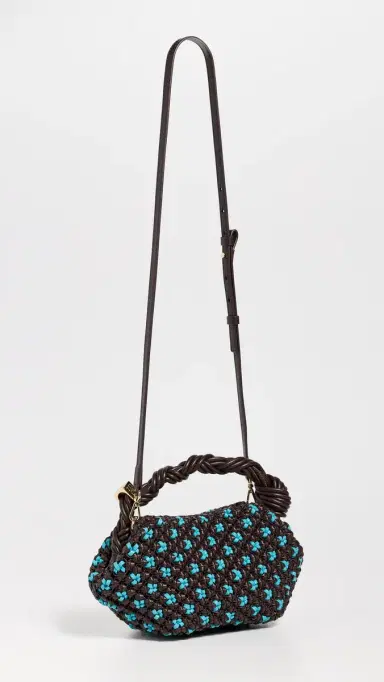 Ganni Bou Mini Braided Handbag Chicory Coffee One Size | Thumbnail 4