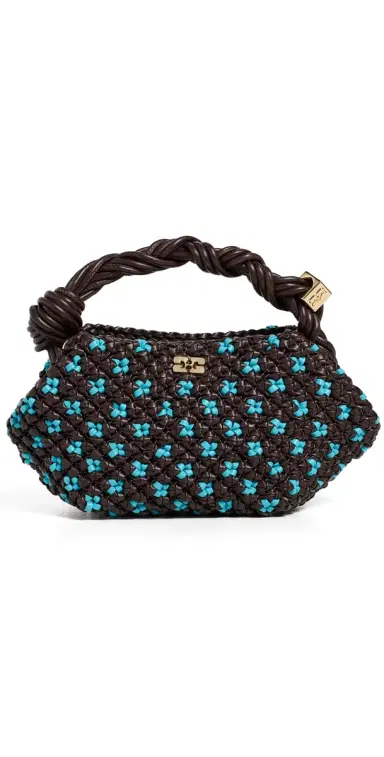 Ganni Bou Mini Braided Handbag Chicory Coffee One Size | Thumbnail 1