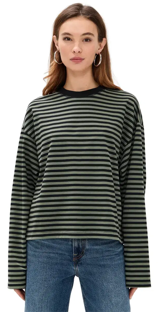 Bloom Long leeve Tee Forest tripe