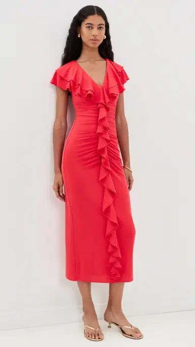 Cinq à Sept Tallis Midi Dress Crimson Aura 6 | Thumbnail 2 Cinq à Sept Tallis Midi Dress Crimson Aura 6 | Thumbnail 2