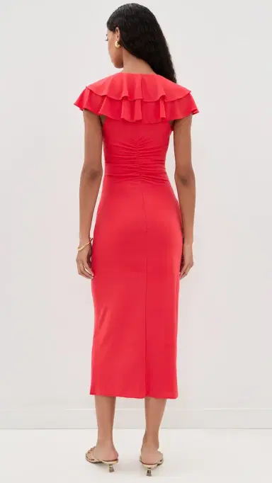 Cinq à Sept Tallis Midi Dress Crimson Aura 6 | Thumbnail 3 Cinq à Sept Tallis Midi Dress Crimson Aura 6 | Thumbnail 3