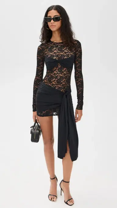 LIONESS idnight Mini Dress Onyx | Thumbnail 5