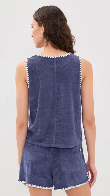 Marine Layer Towel Terry Shell Tank Deep Cobalt L | Thumbnail 3 Marine Layer Towel Terry Shell Tank Deep Cobalt L | Thumbnail 3