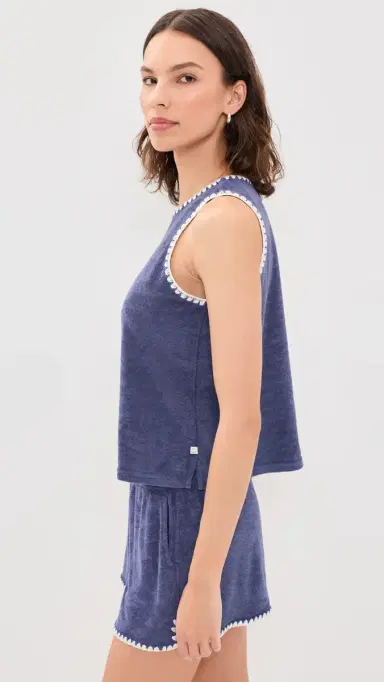 Marine Layer Towel Terry Shell Tank Deep Cobalt L | Thumbnail 4 Marine Layer Towel Terry Shell Tank Deep Cobalt L | Thumbnail 4