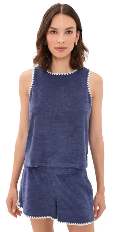 Marine Layer Towel Terry Shell Tank Deep Cobalt L | Thumbnail 1 Marine Layer Towel Terry Shell Tank Deep Cobalt L | Thumbnail 1