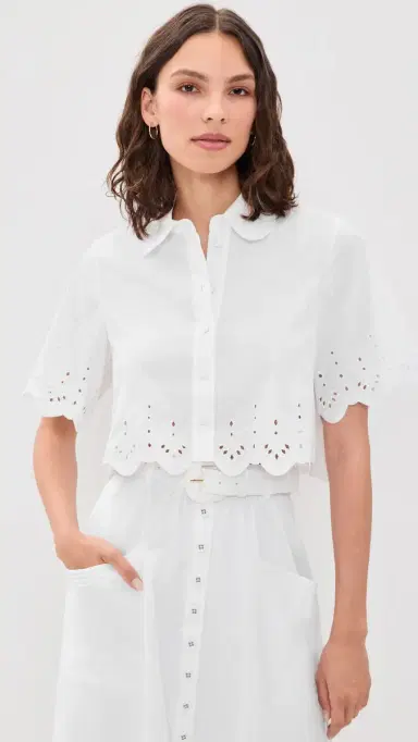 Saloni Dree Crop Button Down Shirt | Thumbnail 2 Saloni Dree Crop Button Down Shirt | Thumbnail 2