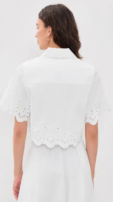 Saloni Dree Crop Button Down Shirt | Thumbnail 3 Saloni Dree Crop Button Down Shirt | Thumbnail 3