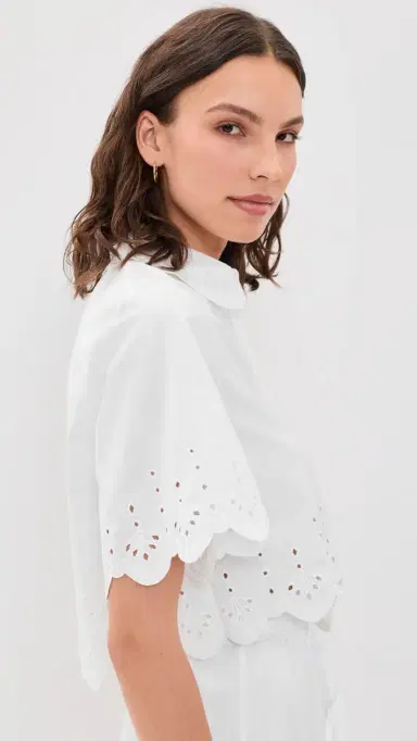 Saloni Dree Crop Button Down Shirt | Thumbnail 4 Saloni Dree Crop Button Down Shirt | Thumbnail 4