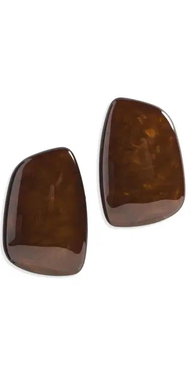 By Adina Eden Chocolate Natural Shape Stud Earrings Brown One Size | Thumbnail 1
